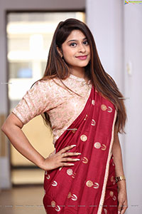 Shravani Varma in Red Saree