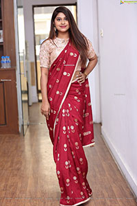 Shravani Varma in Red Saree