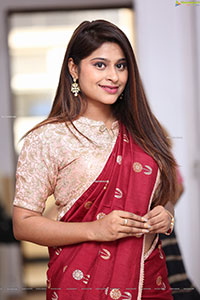 Shravani Varma in Red Saree