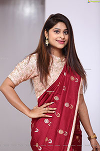 Shravani Varma in Red Saree