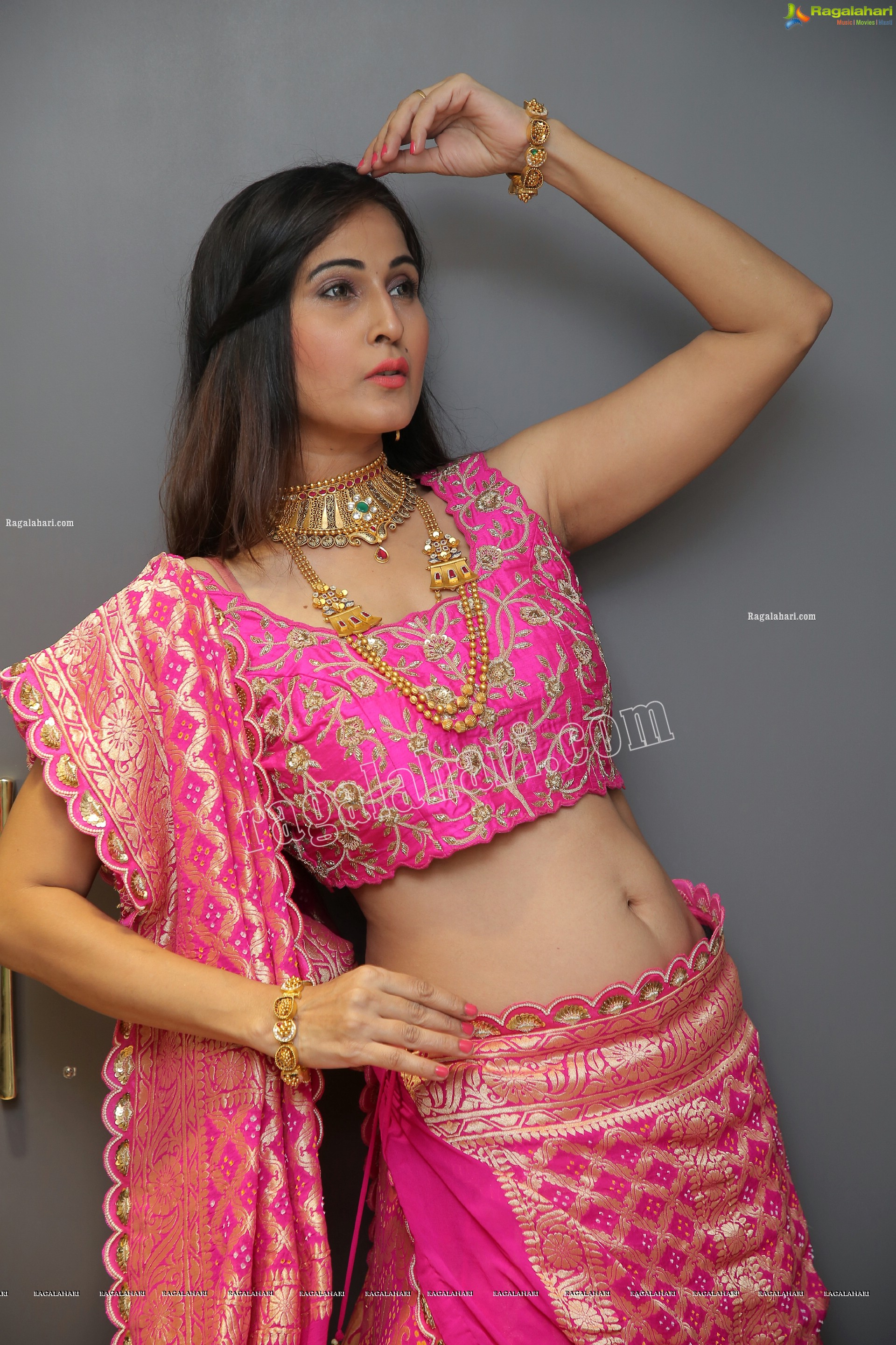 Shubhangi Kamble in Pink Embellished Lehenga, HD Photo Gallery