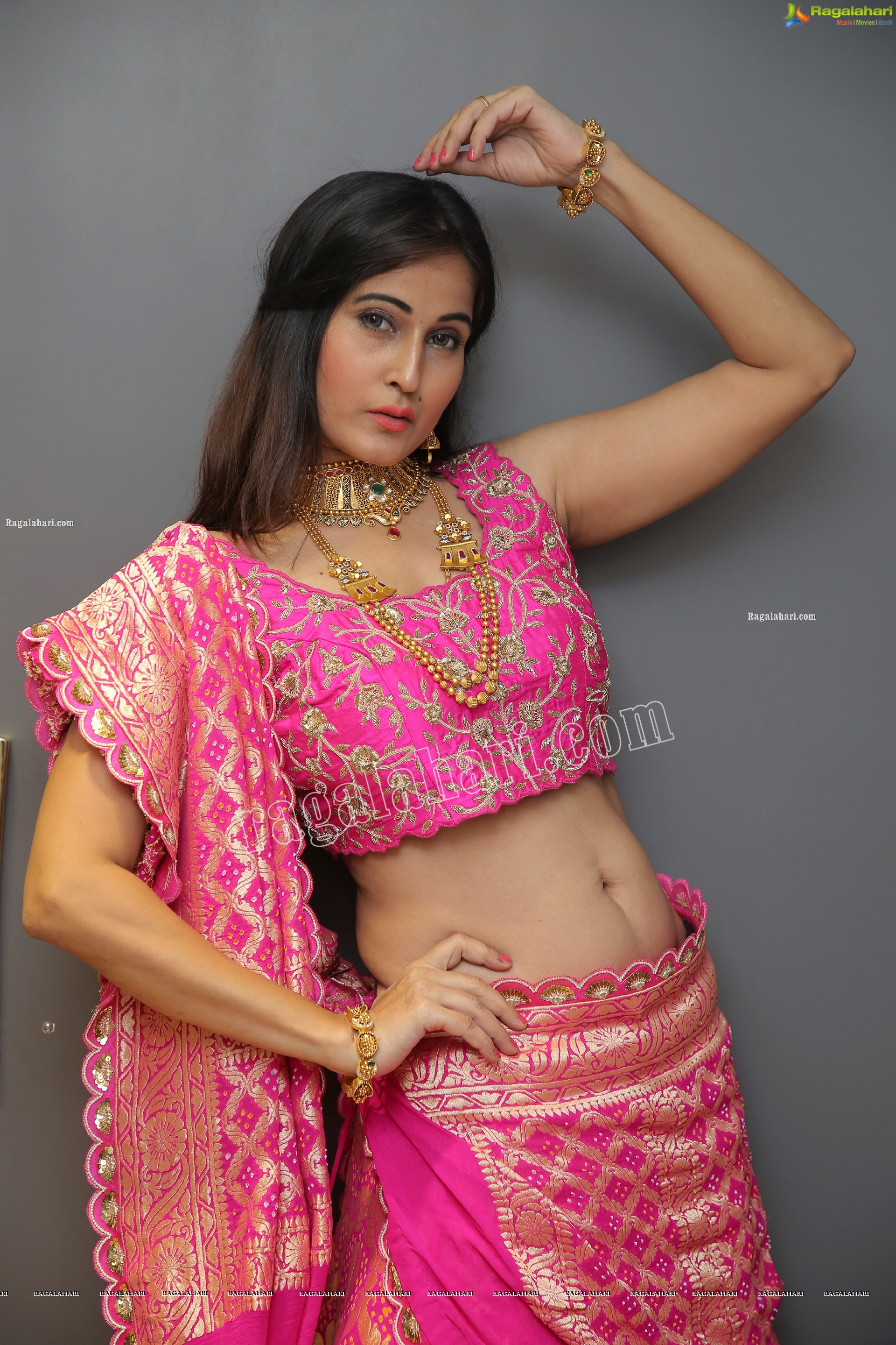 Shubhangi Kamble in Pink Embellished Lehenga, HD Photo Gallery