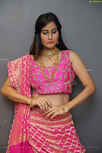Shubhangi Kamble in Pink Embellished Lehenga