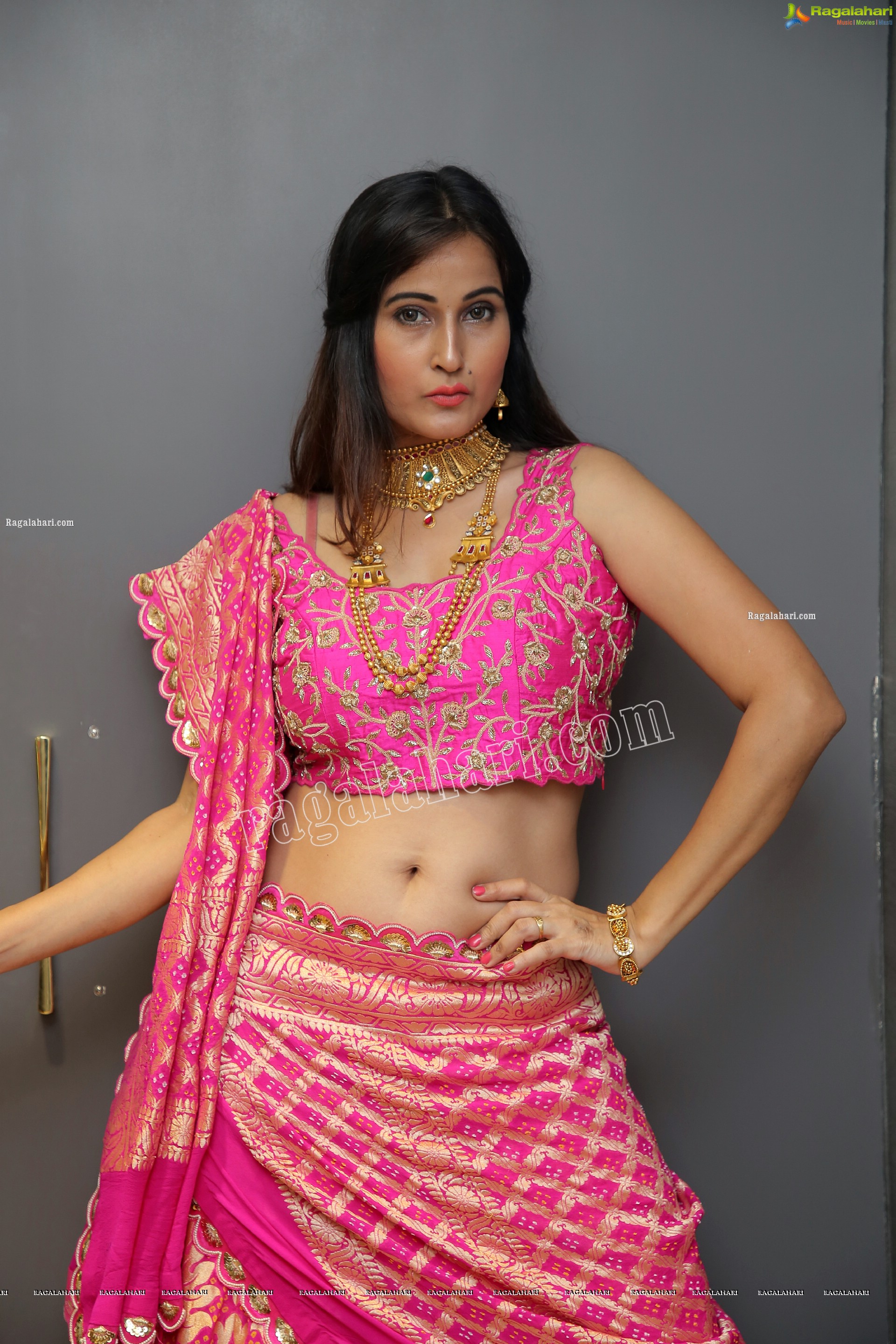 Shubhangi Kamble in Pink Embellished Lehenga, HD Photo Gallery