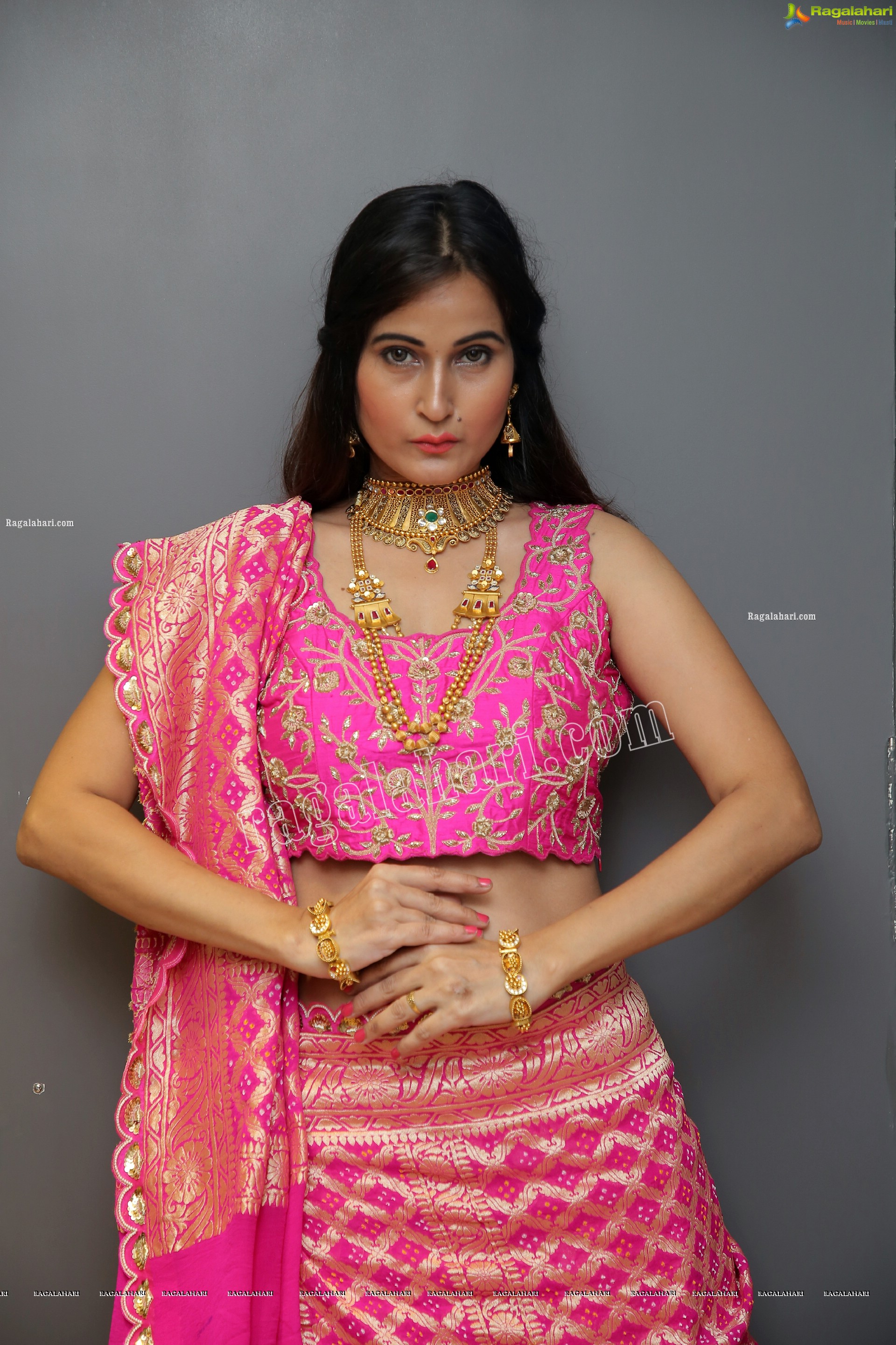 Shubhangi Kamble in Pink Embellished Lehenga, HD Photo Gallery