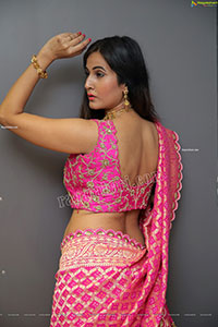 Shubhangi Kamble in Pink Embellished Lehenga