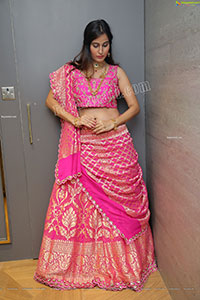 Shubhangi Kamble in Pink Embellished Lehenga