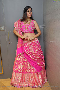 Shubhangi Kamble in Pink Embellished Lehenga