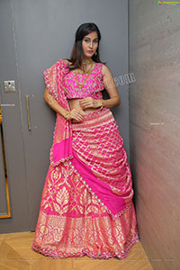 Shubhangi Kamble in Pink Embellished Lehenga