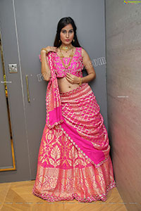 Shubhangi Kamble in Pink Embellished Lehenga