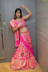 Shubhangi Kamble in Pink Embellished Lehenga