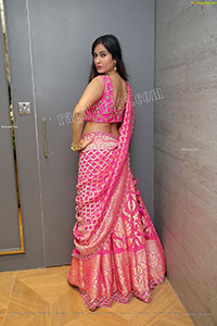 Shubhangi Kamble in Pink Embellished Lehenga