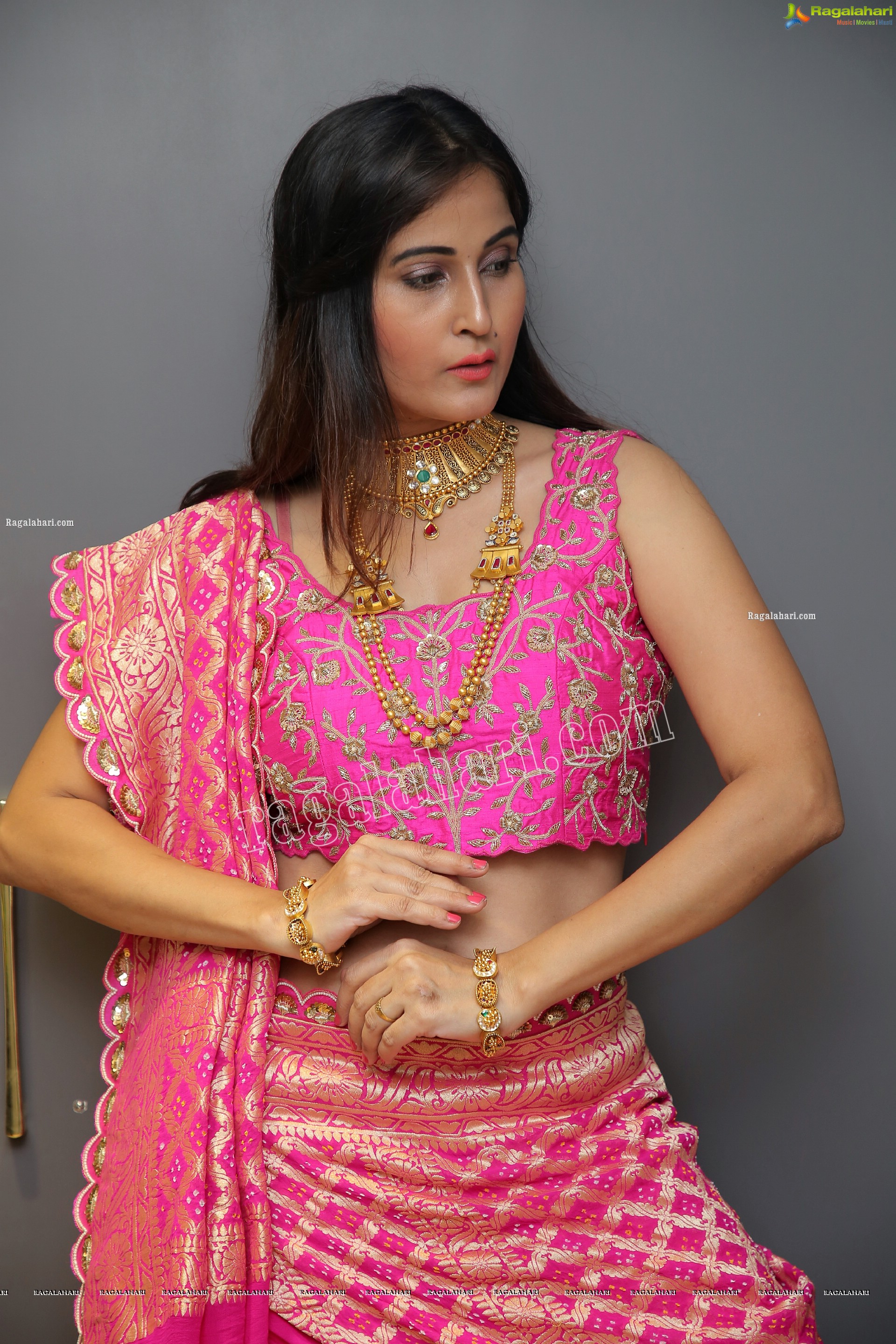 Shubhangi Kamble in Pink Embellished Lehenga, HD Photo Gallery