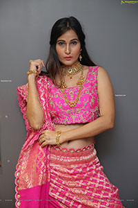 Shubhangi Kamble in Pink Embellished Lehenga