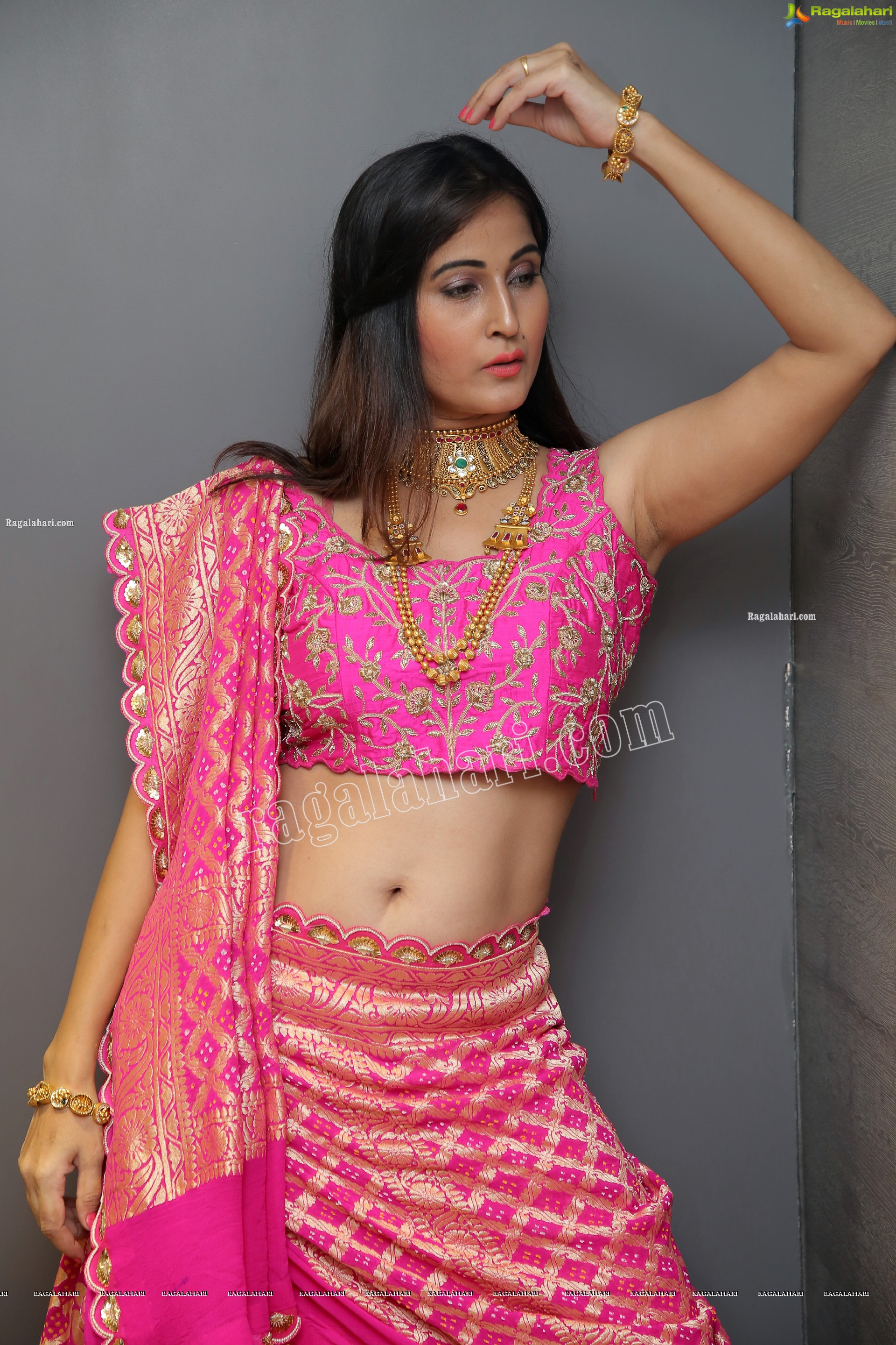 Shubhangi Kamble in Pink Embellished Lehenga, HD Photo Gallery