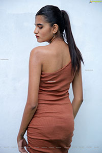 Sindhu Manthri in Burnt Orange Dress