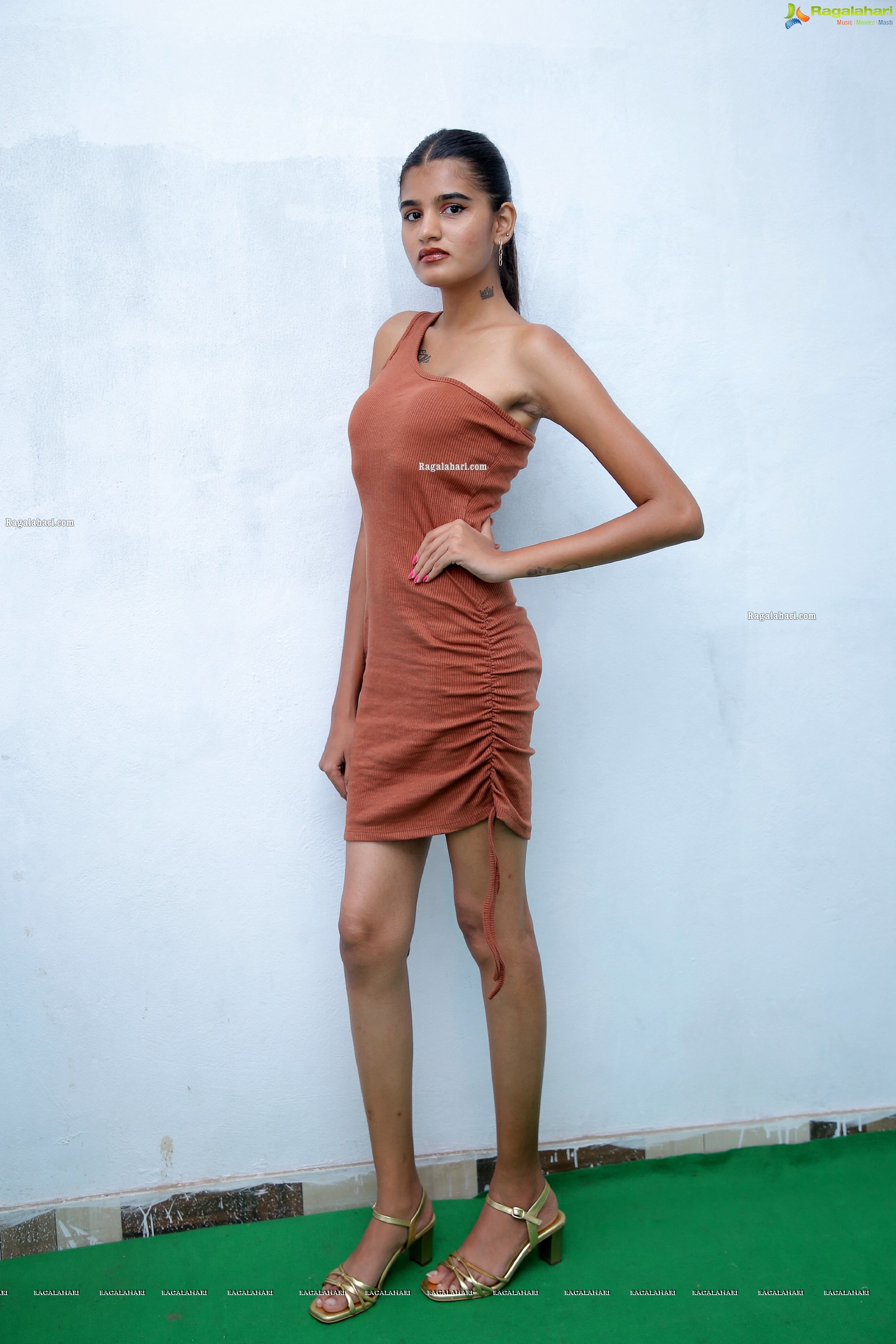 Sindhu Manthri in Burnt Orange Dress, HD Photo Gallery