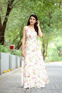 Chitra Shukla in White Floral Dress Exclusive Shoot