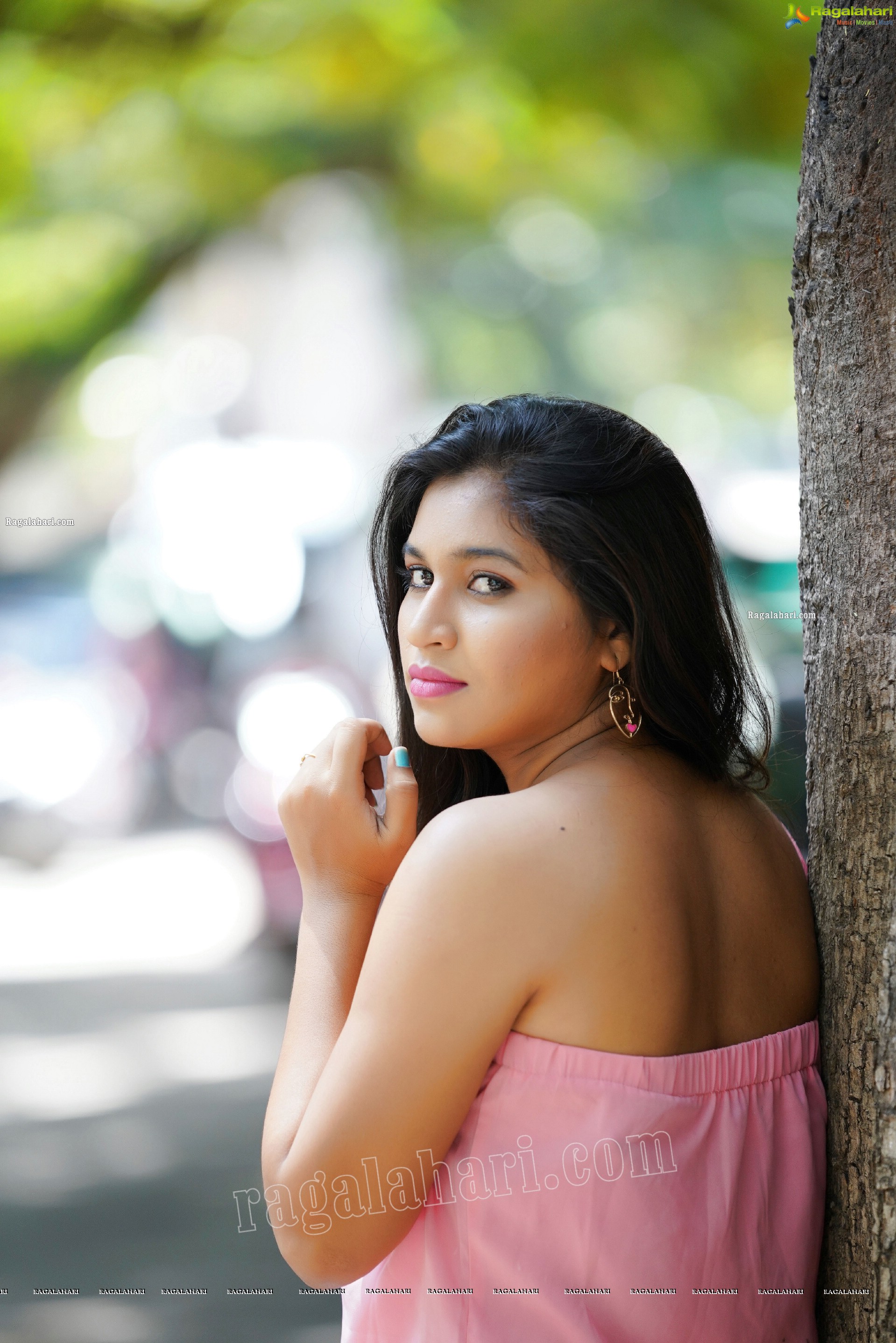 Honey Royal in Pink One-Shoulder Top and Jeans, Exclusive Photoshoot