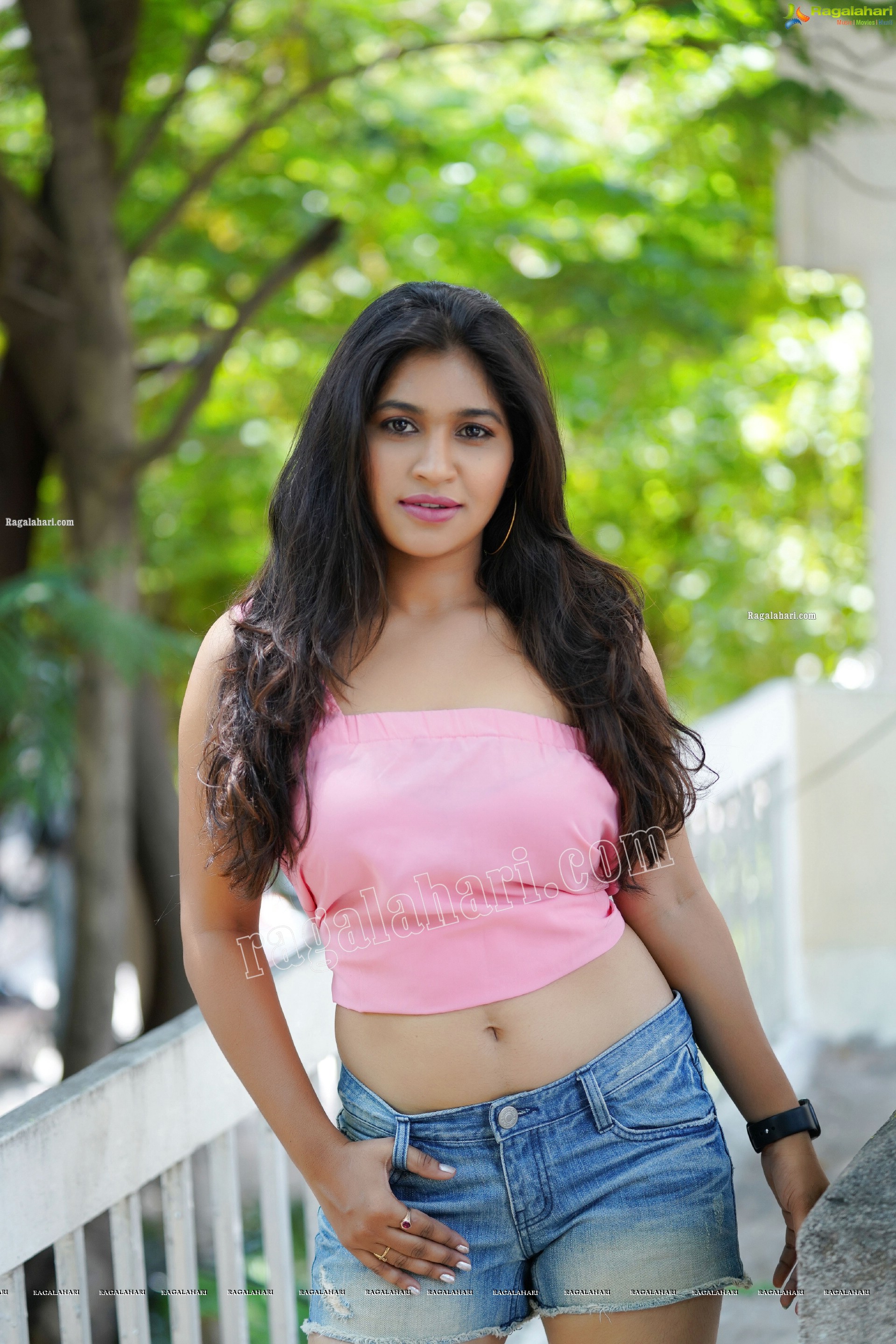 Honey Royal in Pink One-Shoulder Top and Jeans, Exclusive Photoshoot