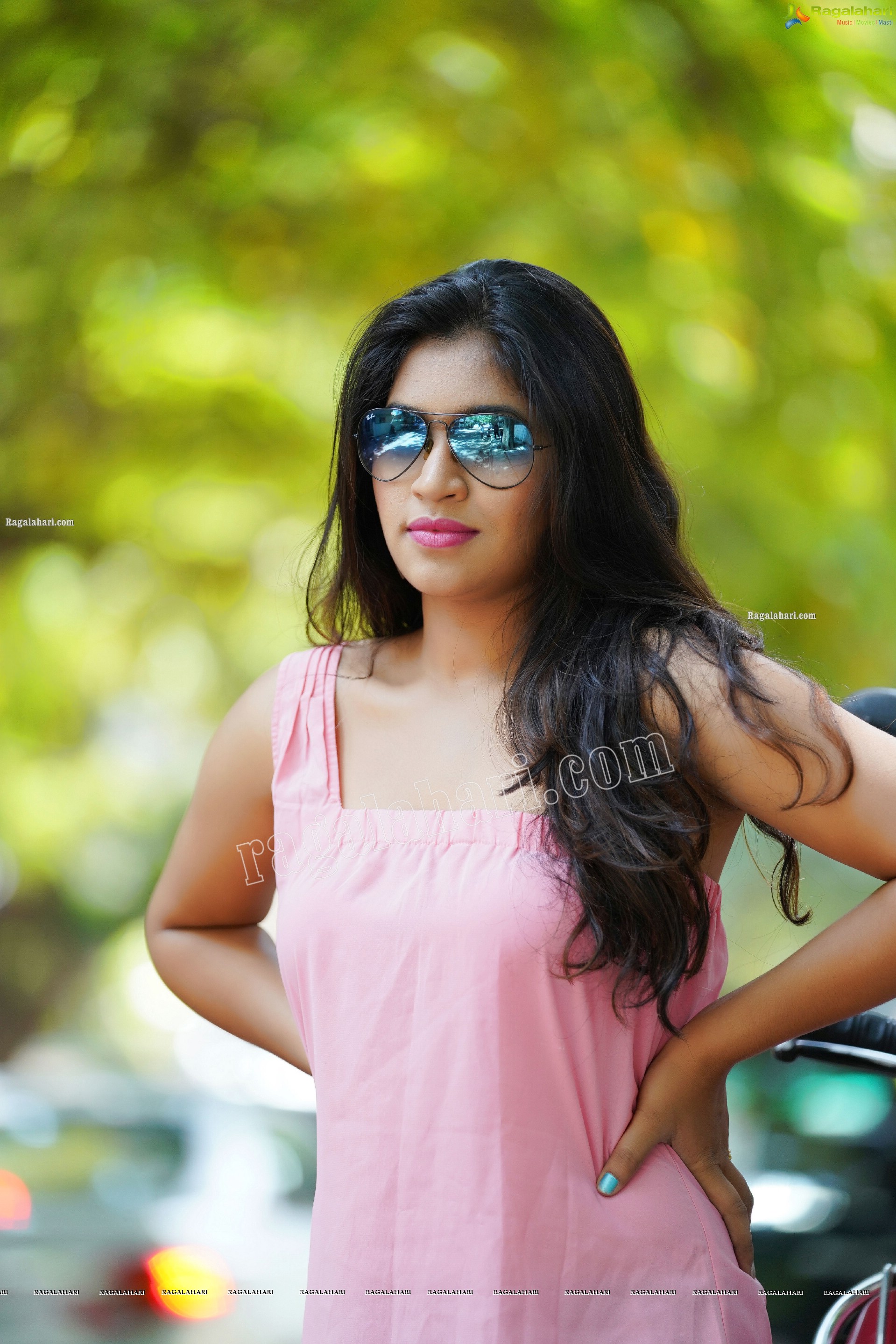 Honey Royal in Pink One-Shoulder Top and Jeans, Exclusive Photoshoot