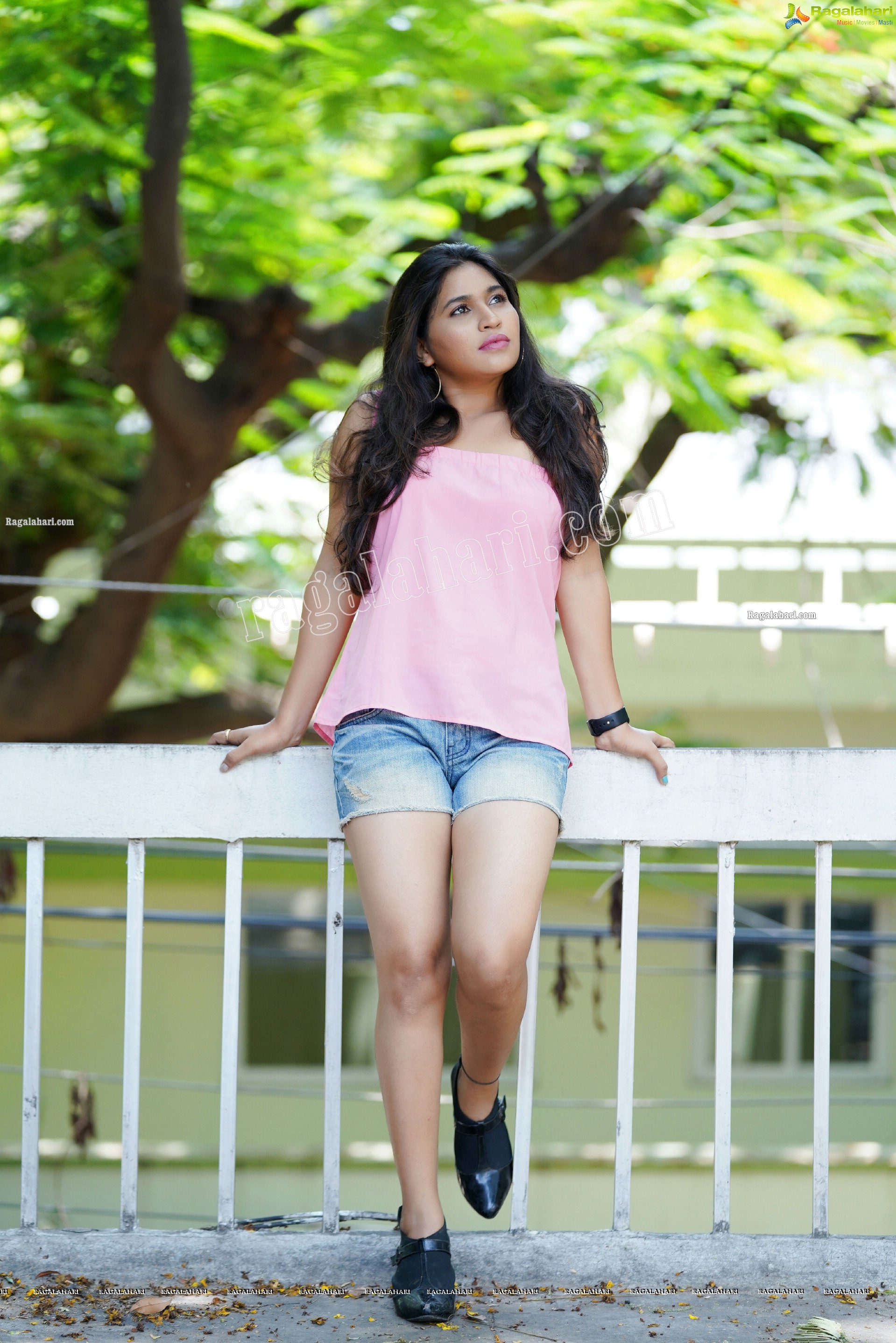 Honey Royal in Pink One-Shoulder Top and Jeans, Exclusive Photoshoot