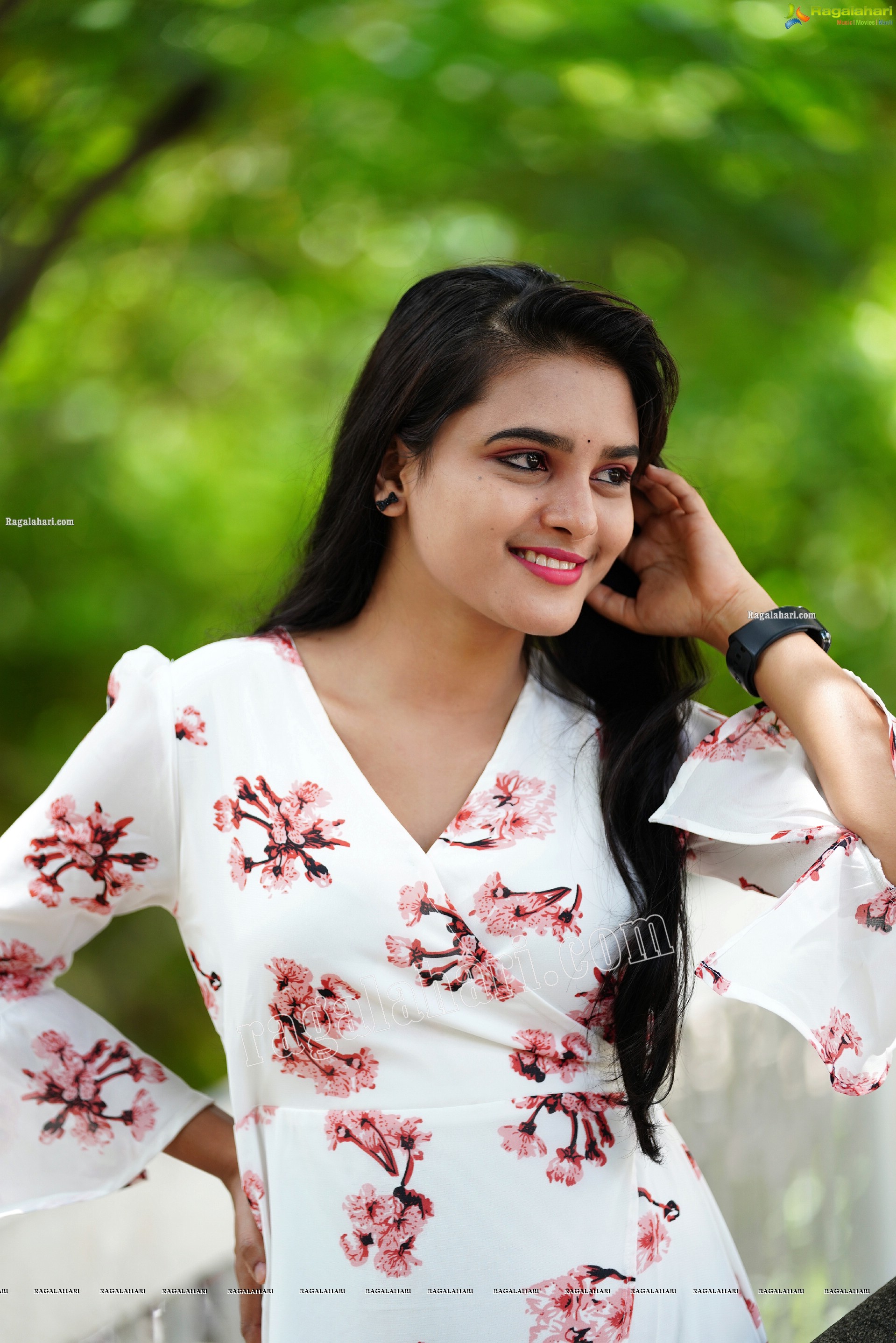 Jashvika in White Floral Dress, Exclusive Photoshoot