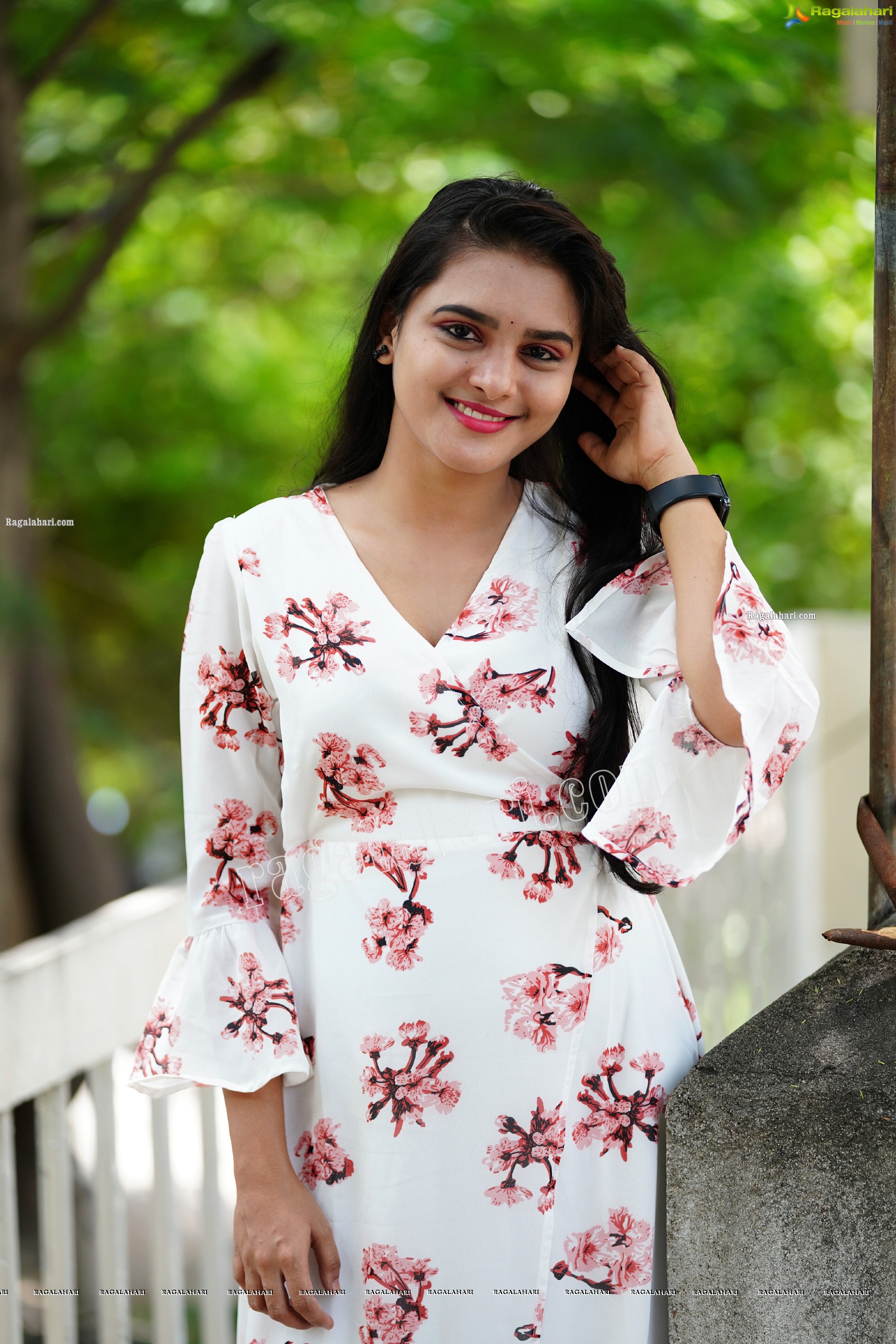 Jashvika in White Floral Dress, Exclusive Photoshoot