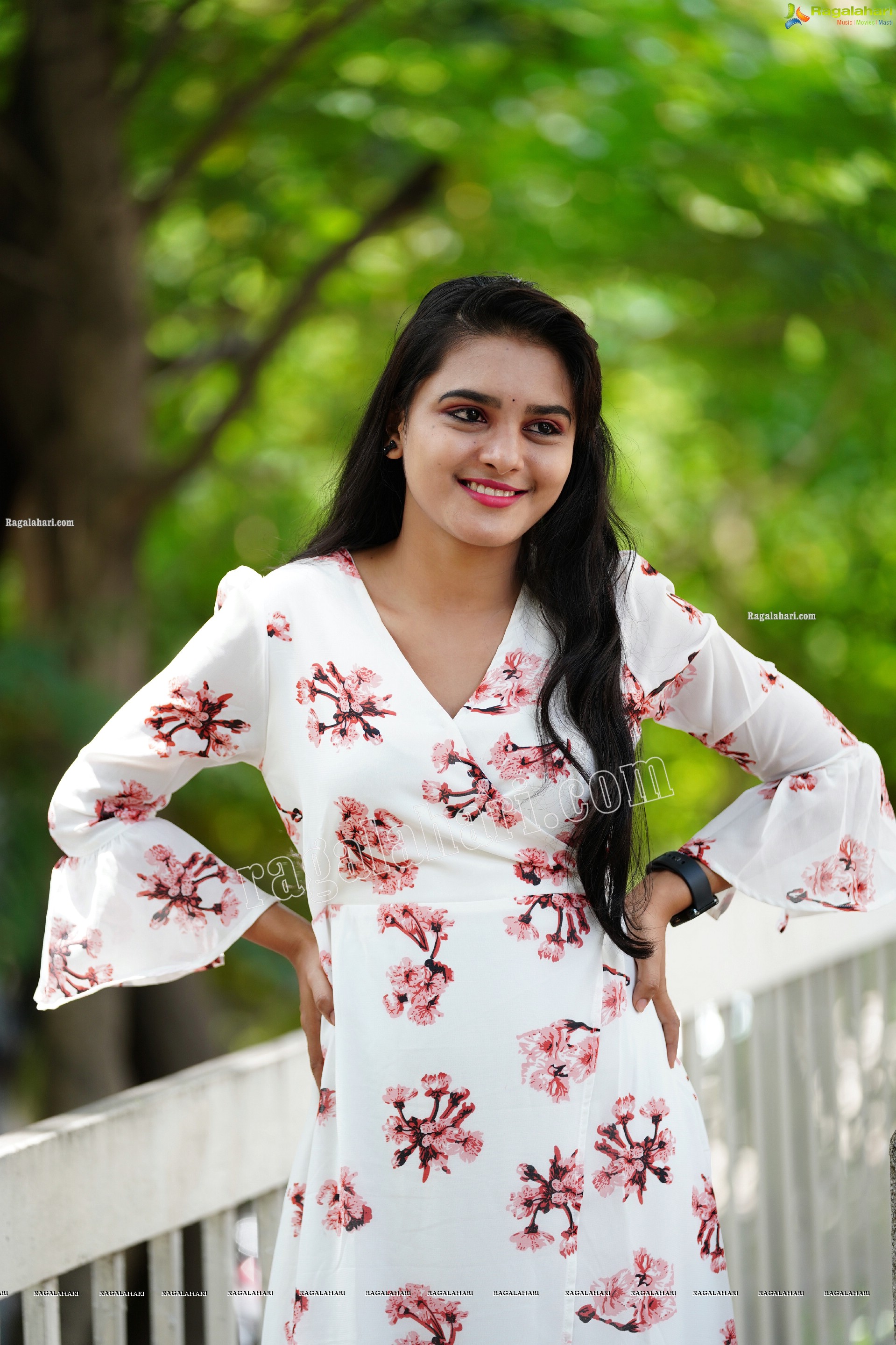 Jashvika in White Floral Dress, Exclusive Photoshoot