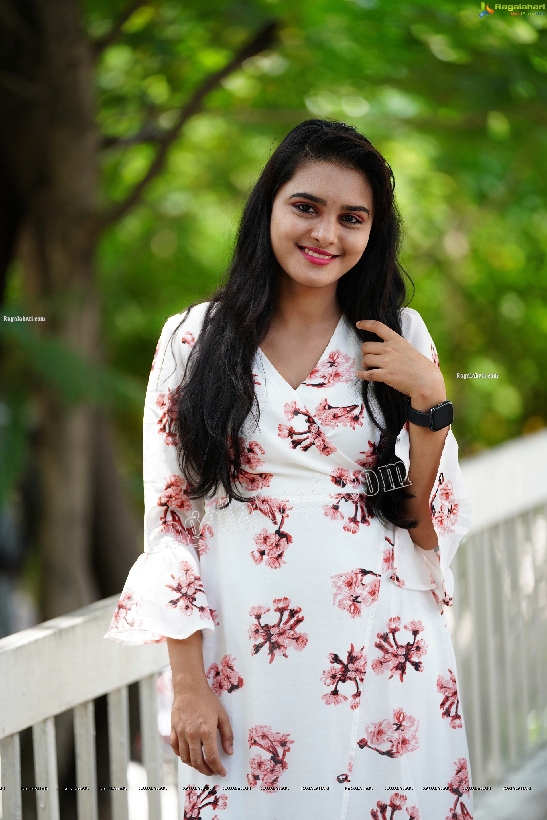 Jashvika in White Floral Dress, Exclusive Photoshoot