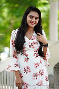 Jashvika in White Floral Dress Exclusive Photoshoot
