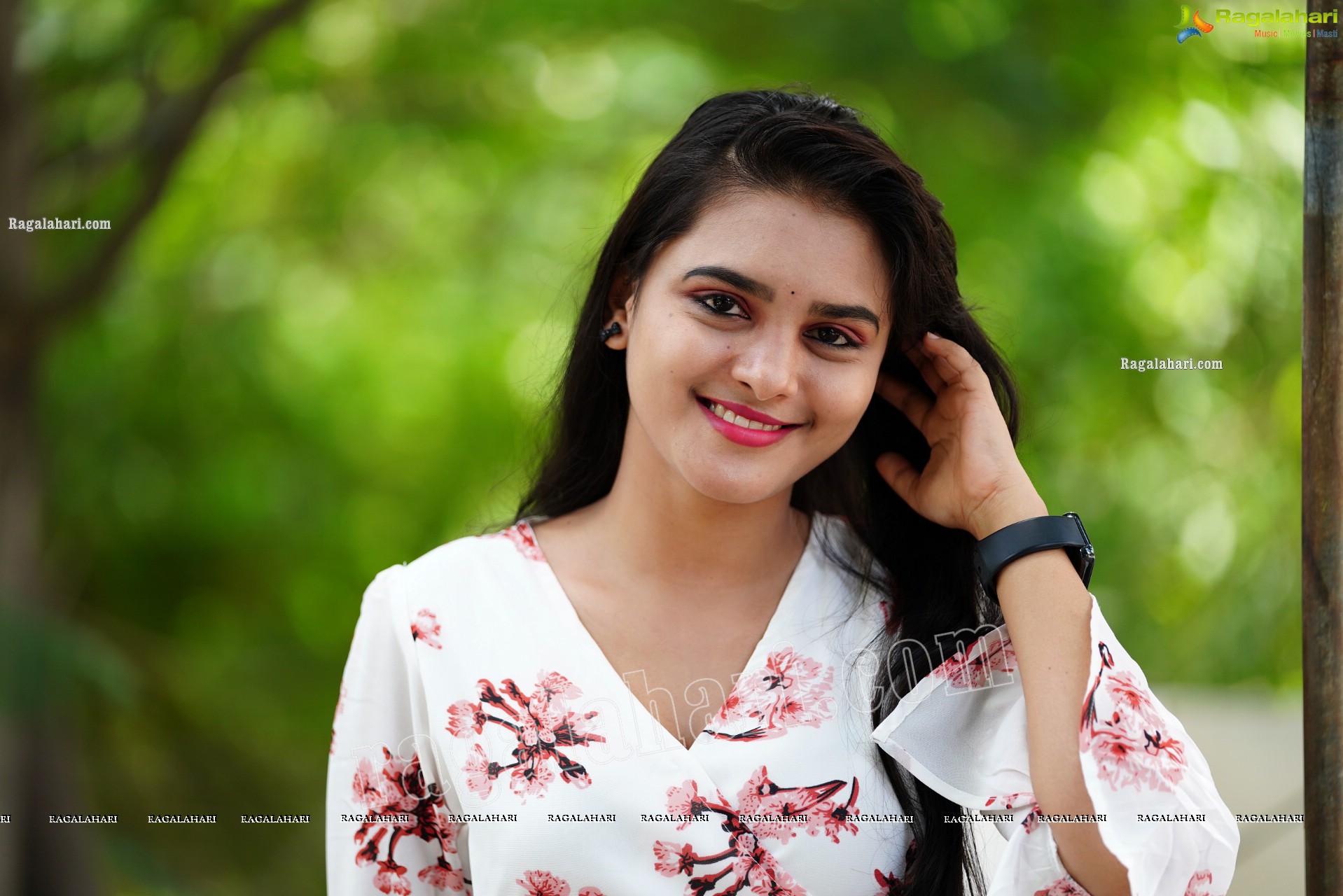 Jashvika in White Floral Dress, Exclusive Photoshoot