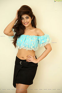 Srijita Gosha in Aqua-Blue Crop Top, Exclusive