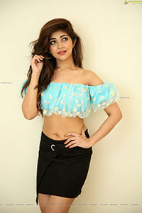 Srijita Gosha in Aqua-Blue Crop Top, Exclusive