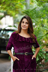 Model Tejal Tammali in Purple Velvet Jumpsuit