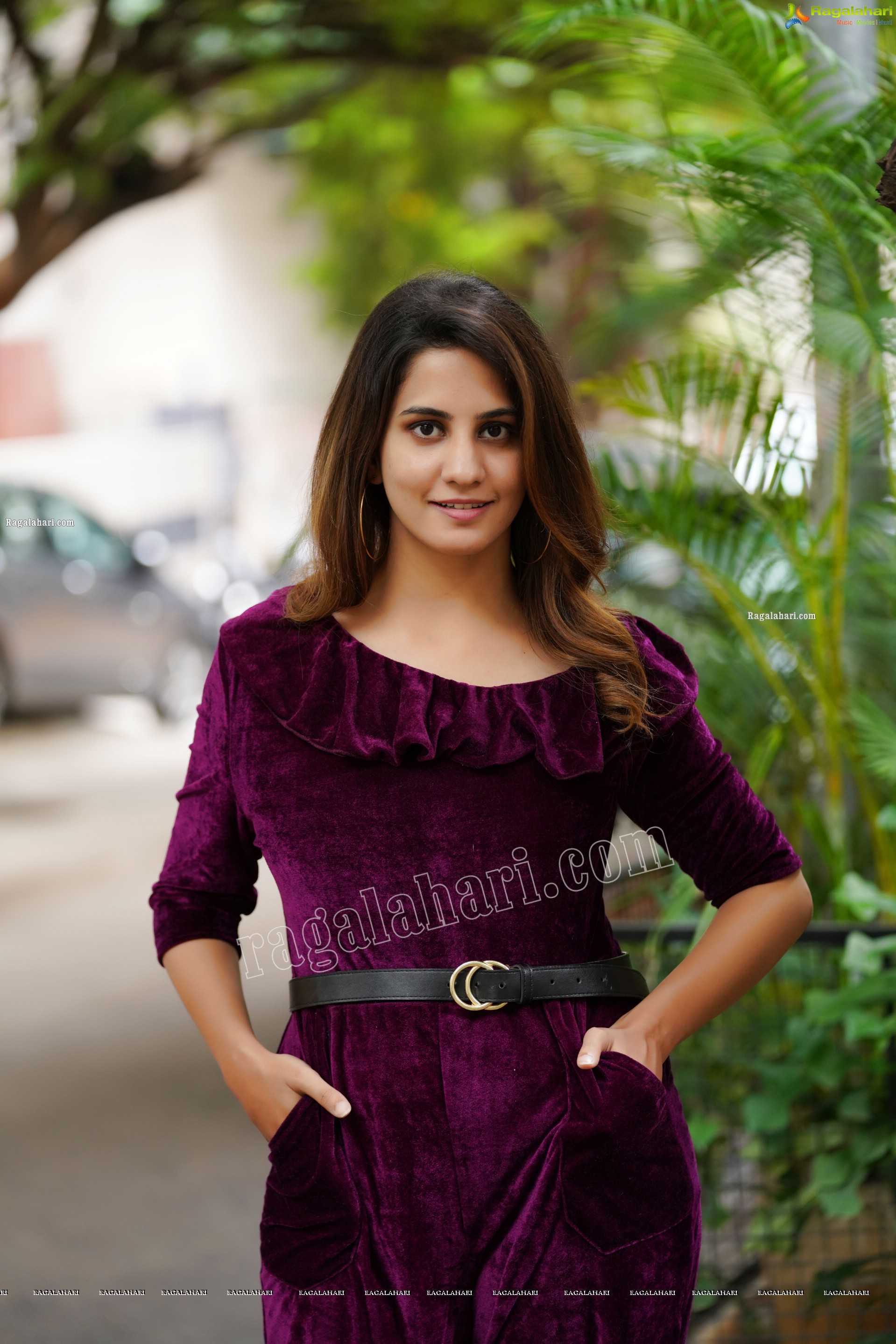 Tejal Tammali in Purple Velvet Jumpsuit, Exclusive Photoshoot