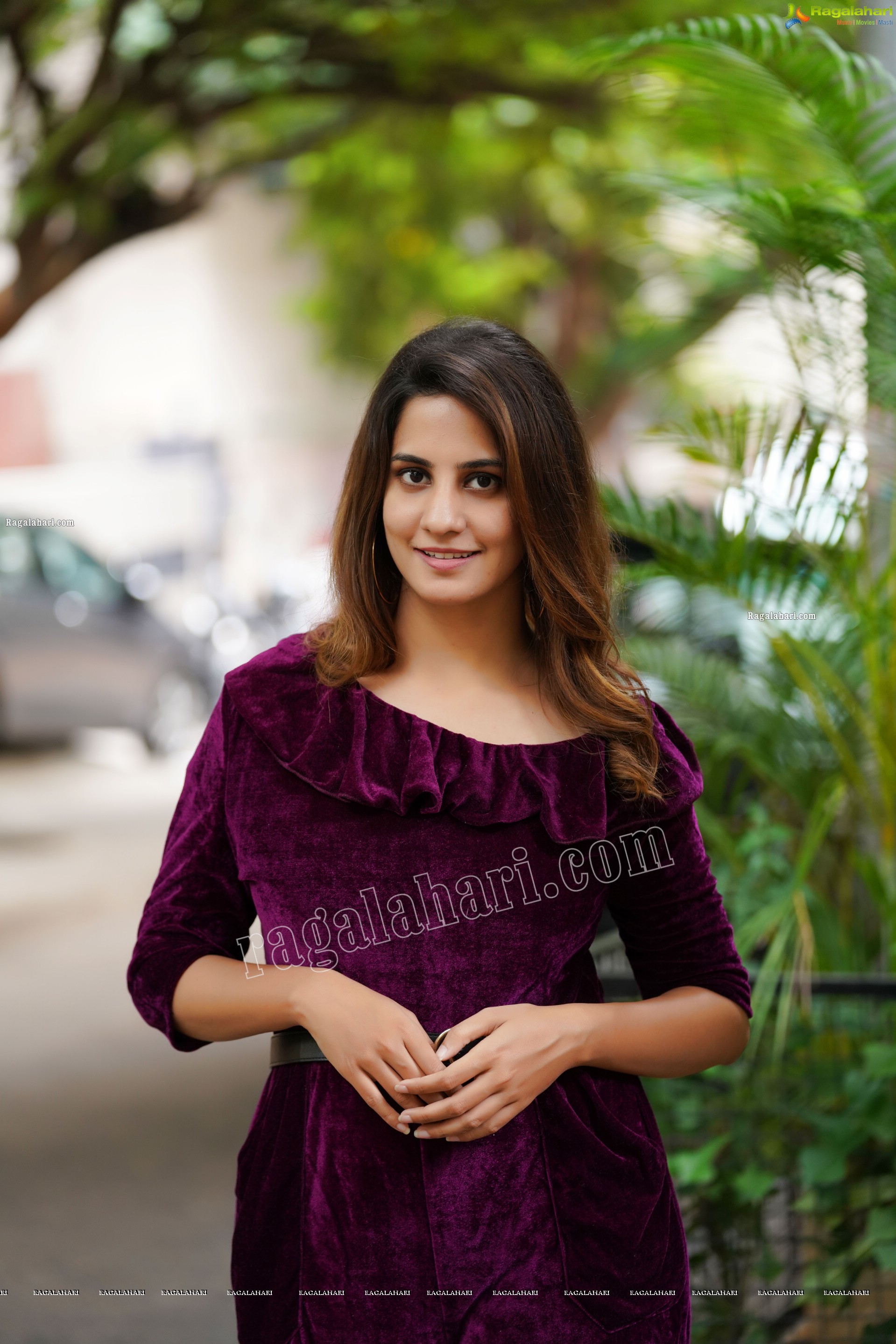 Tejal Tammali in Purple Velvet Jumpsuit, Exclusive Photoshoot