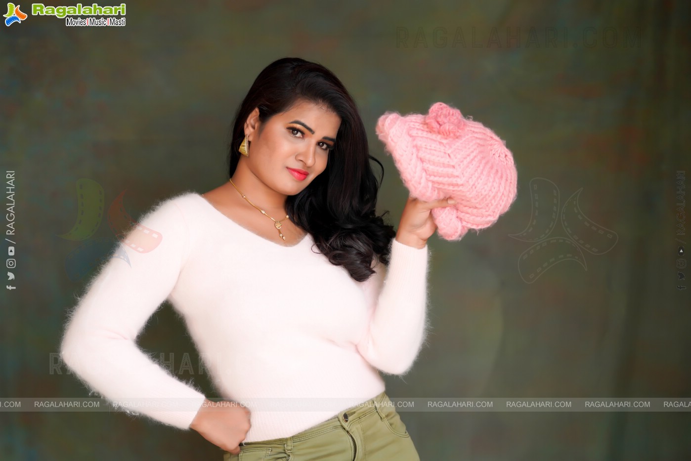 Anusha Venugopal in Baby Pink Sweatshirt and Beanie Cap, Exclusive Photo Shoot