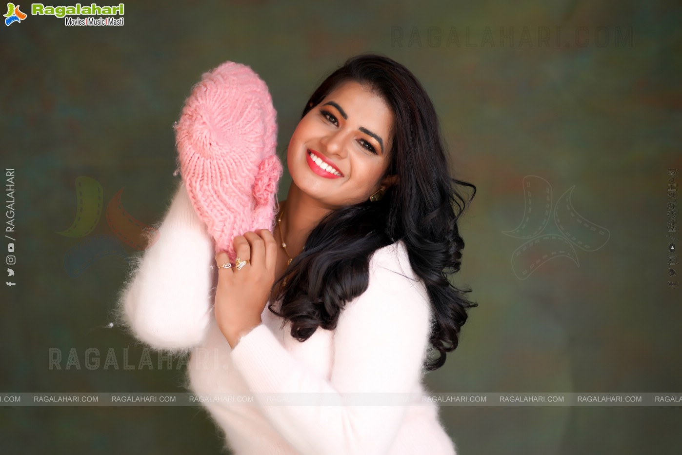 Anusha Venugopal in Baby Pink Sweatshirt and Beanie Cap, Exclusive Photo Shoot