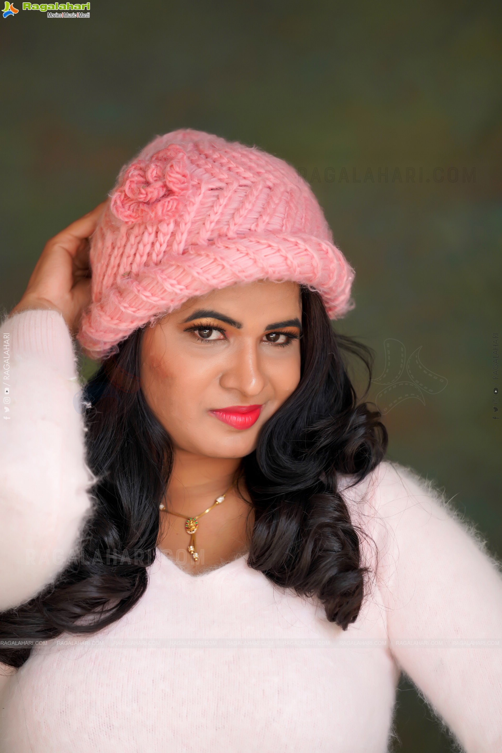 Anusha Venugopal in Baby Pink Sweatshirt and Beanie Cap, Exclusive Photo Shoot