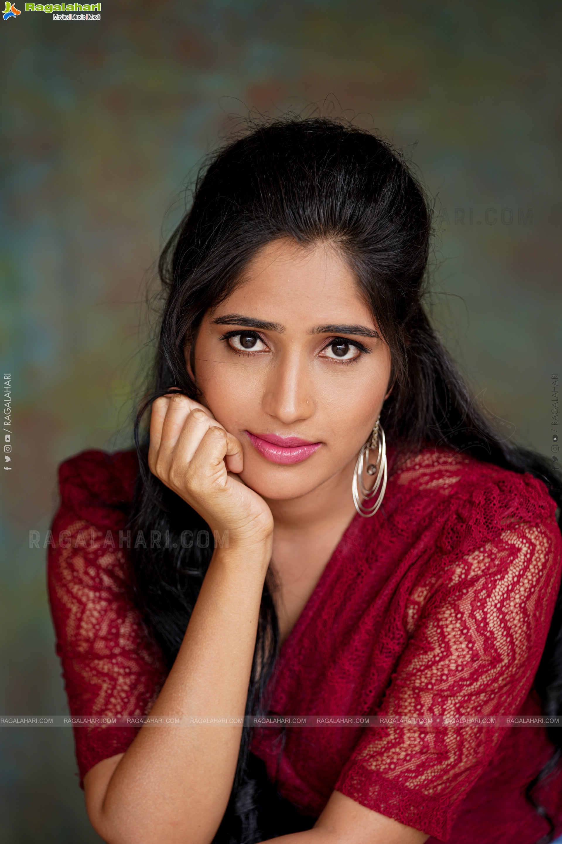 Ayesha in Maroon Crop top and Denim Shorts, Exclusive Photoshoot