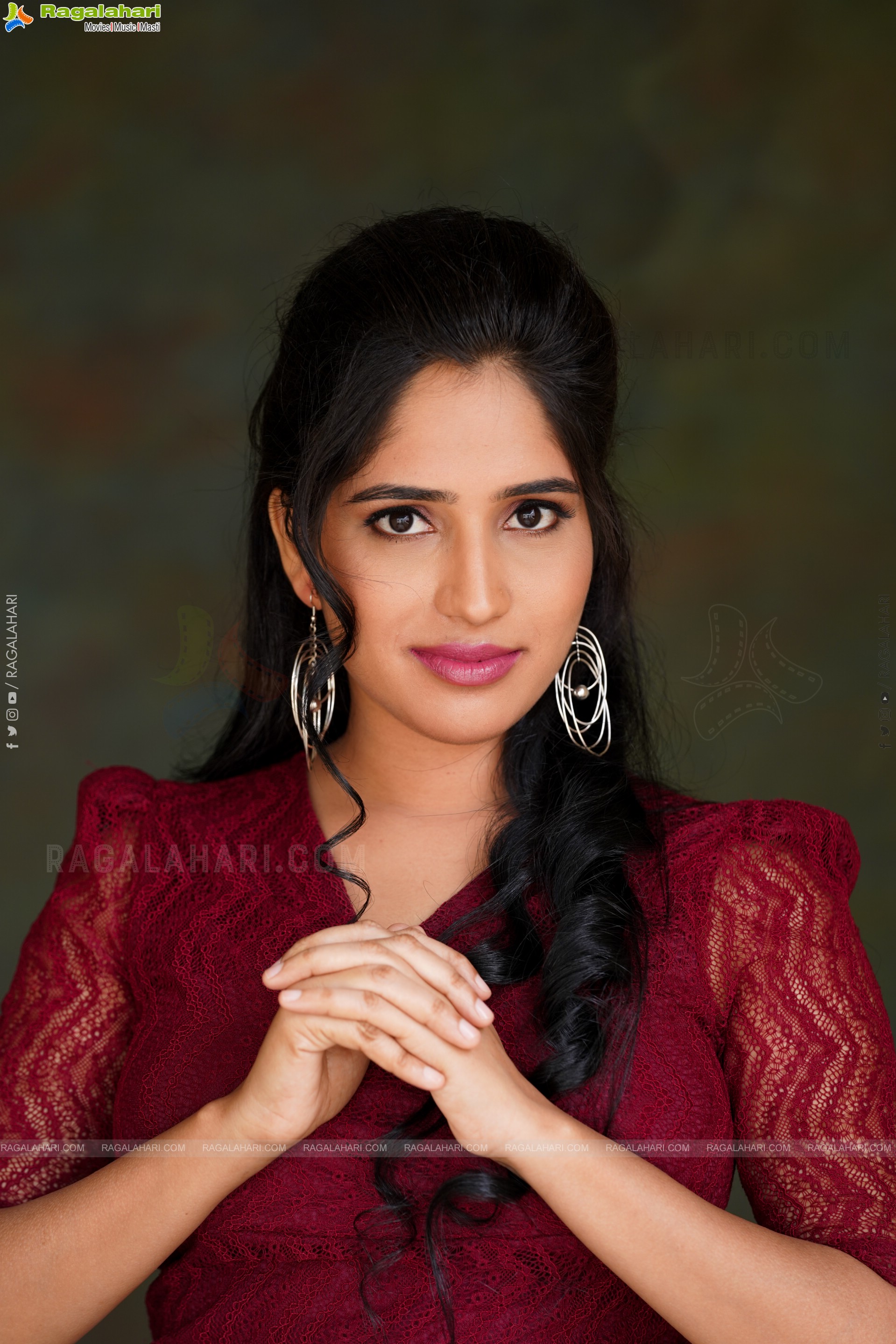 Ayesha in Maroon Crop top and Denim Shorts, Exclusive Photoshoot