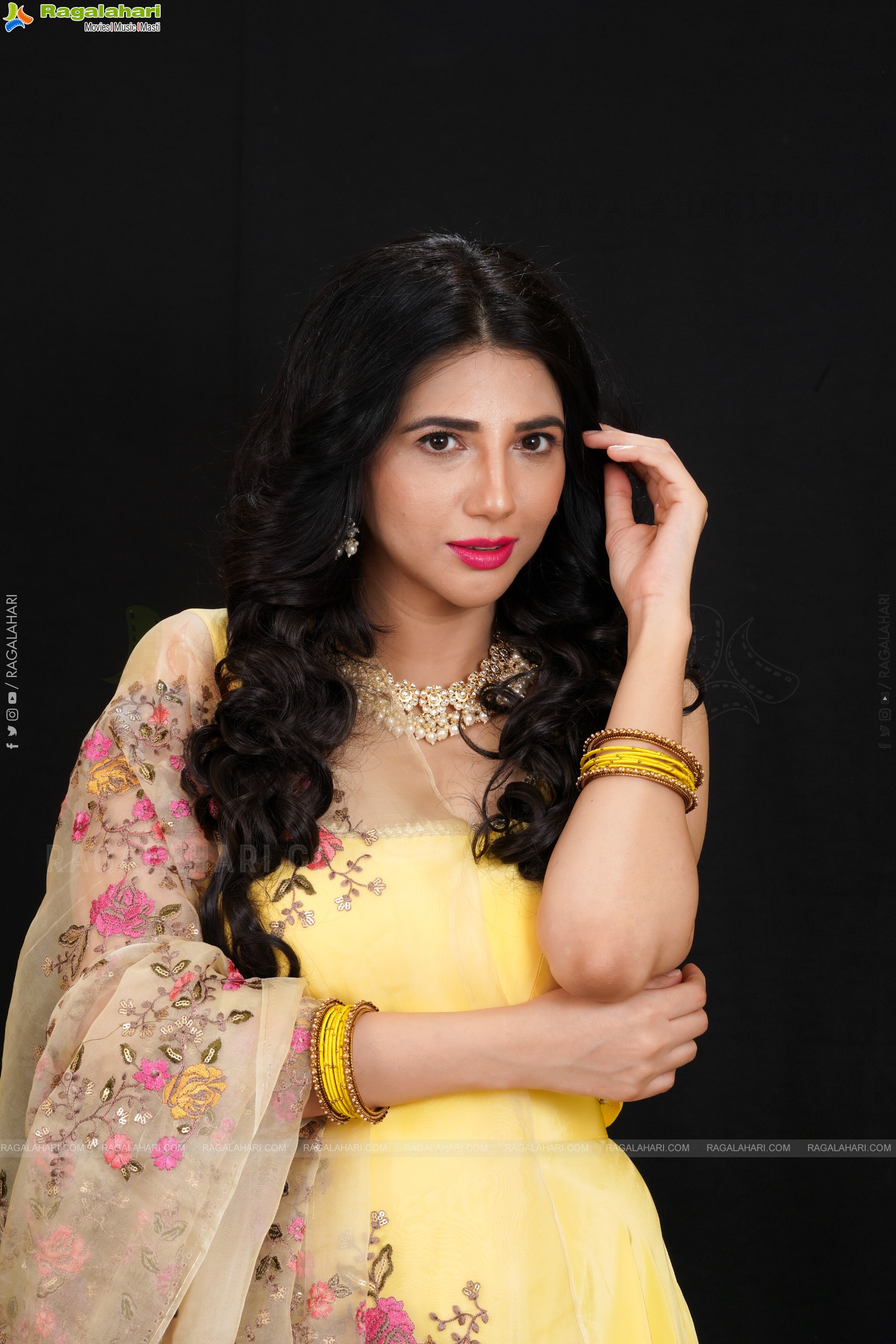 Tanya Pradhan in Light Yellow Designer Lehenga Choli, Exclusive Photo Shoot