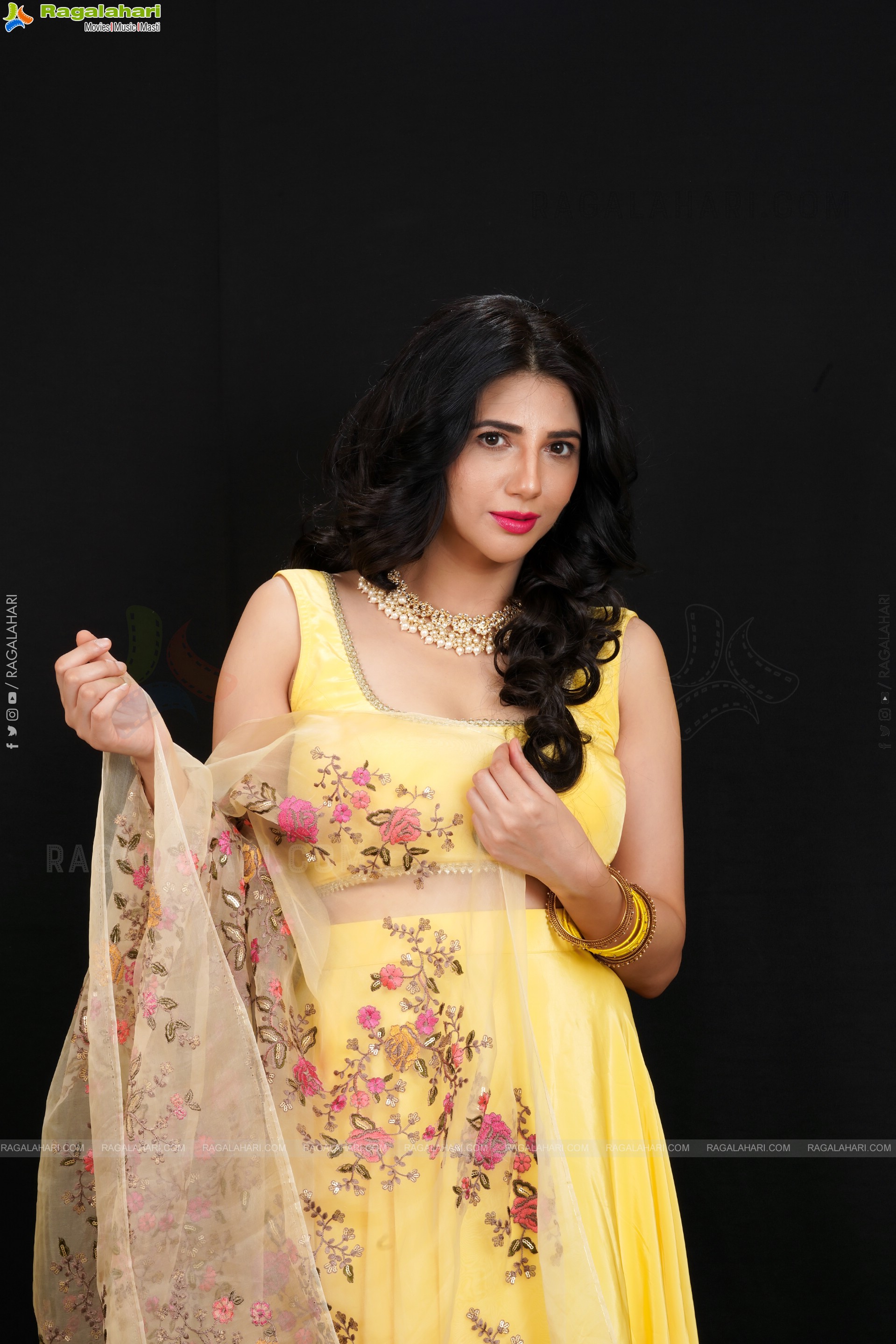 Tanya Pradhan in Light Yellow Designer Lehenga Choli, Exclusive Photo Shoot