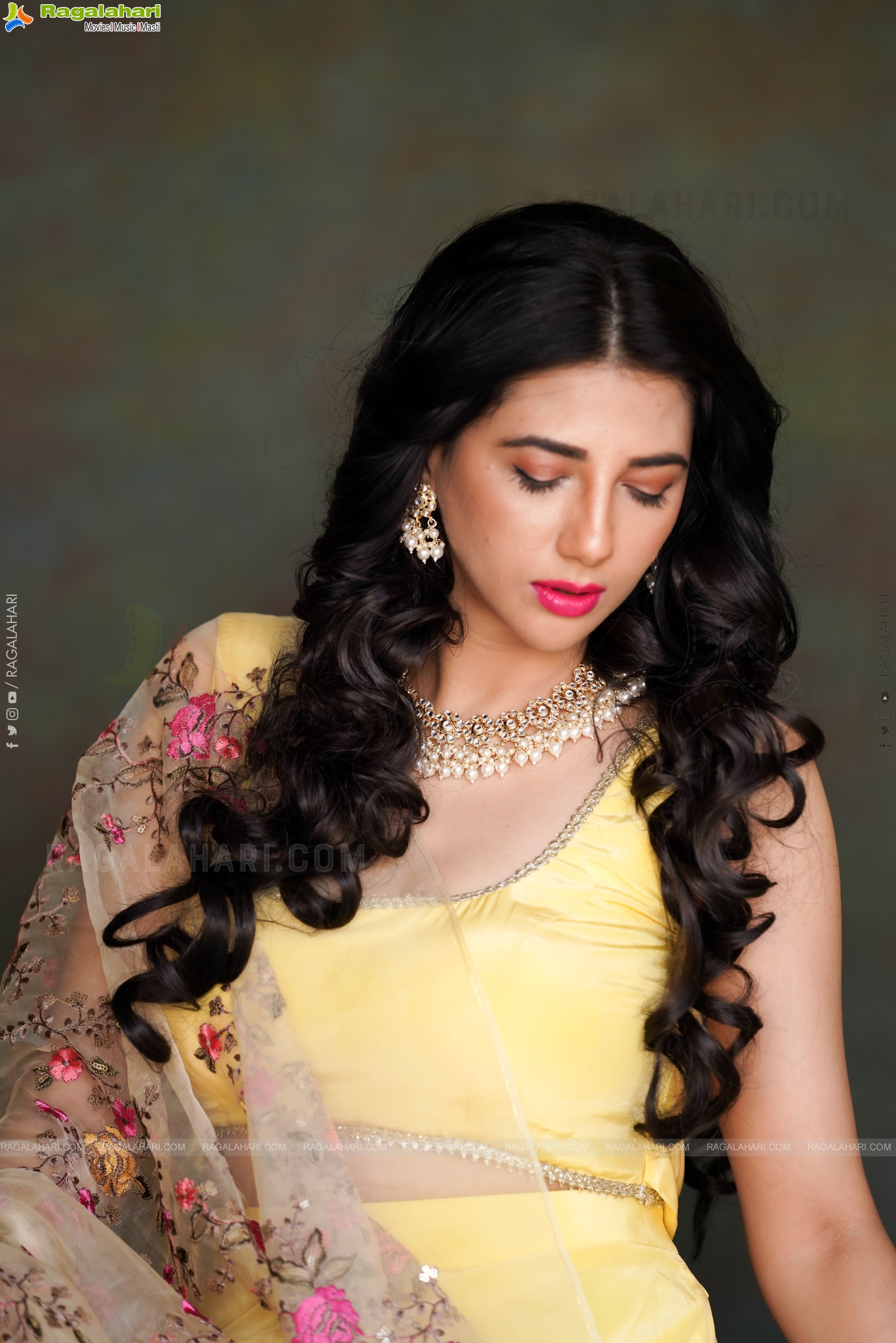 Tanya Pradhan in Light Yellow Designer Lehenga Choli, Exclusive Photo Shoot