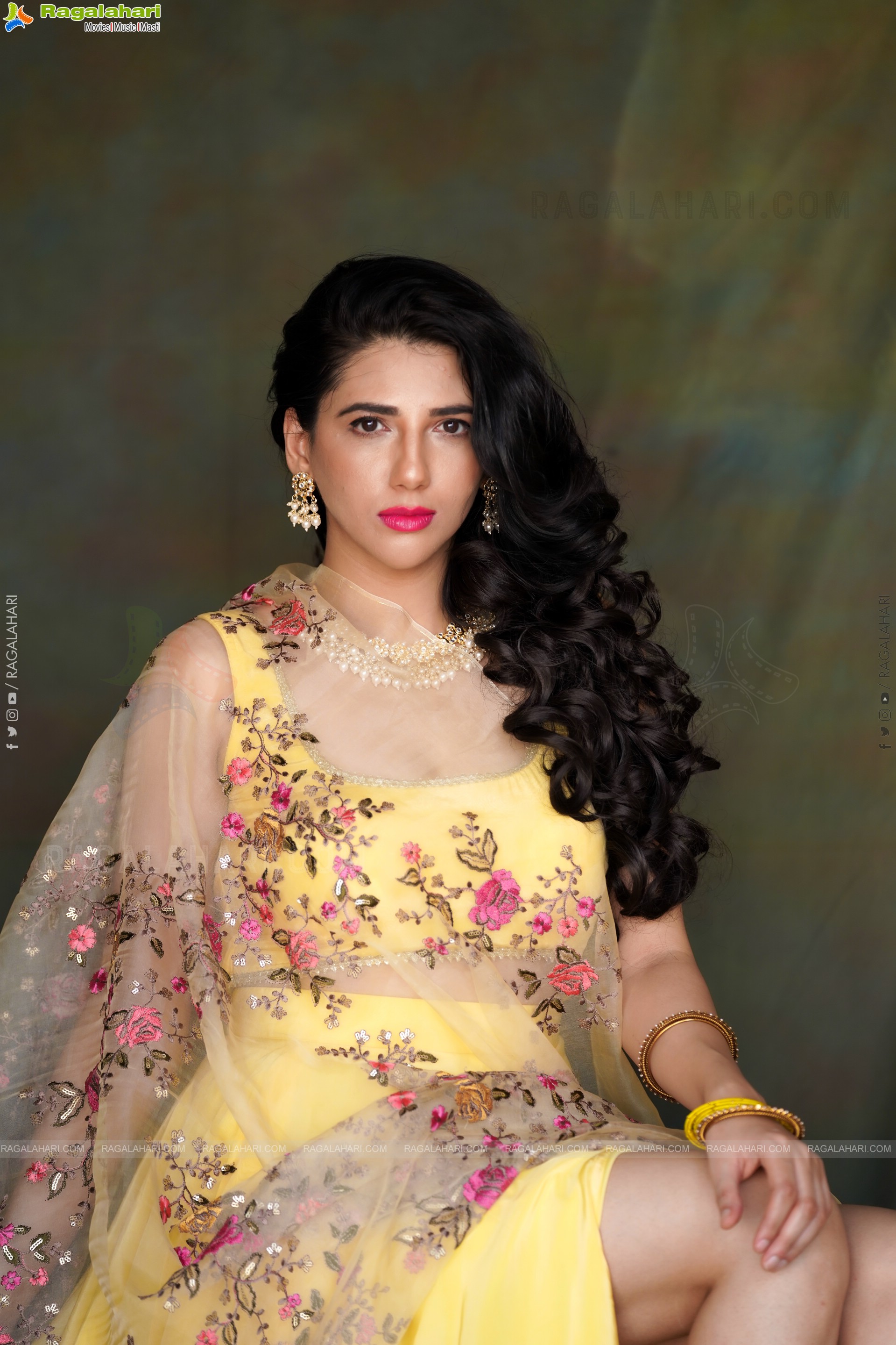 Tanya Pradhan in Light Yellow Designer Lehenga Choli, Exclusive Photo Shoot