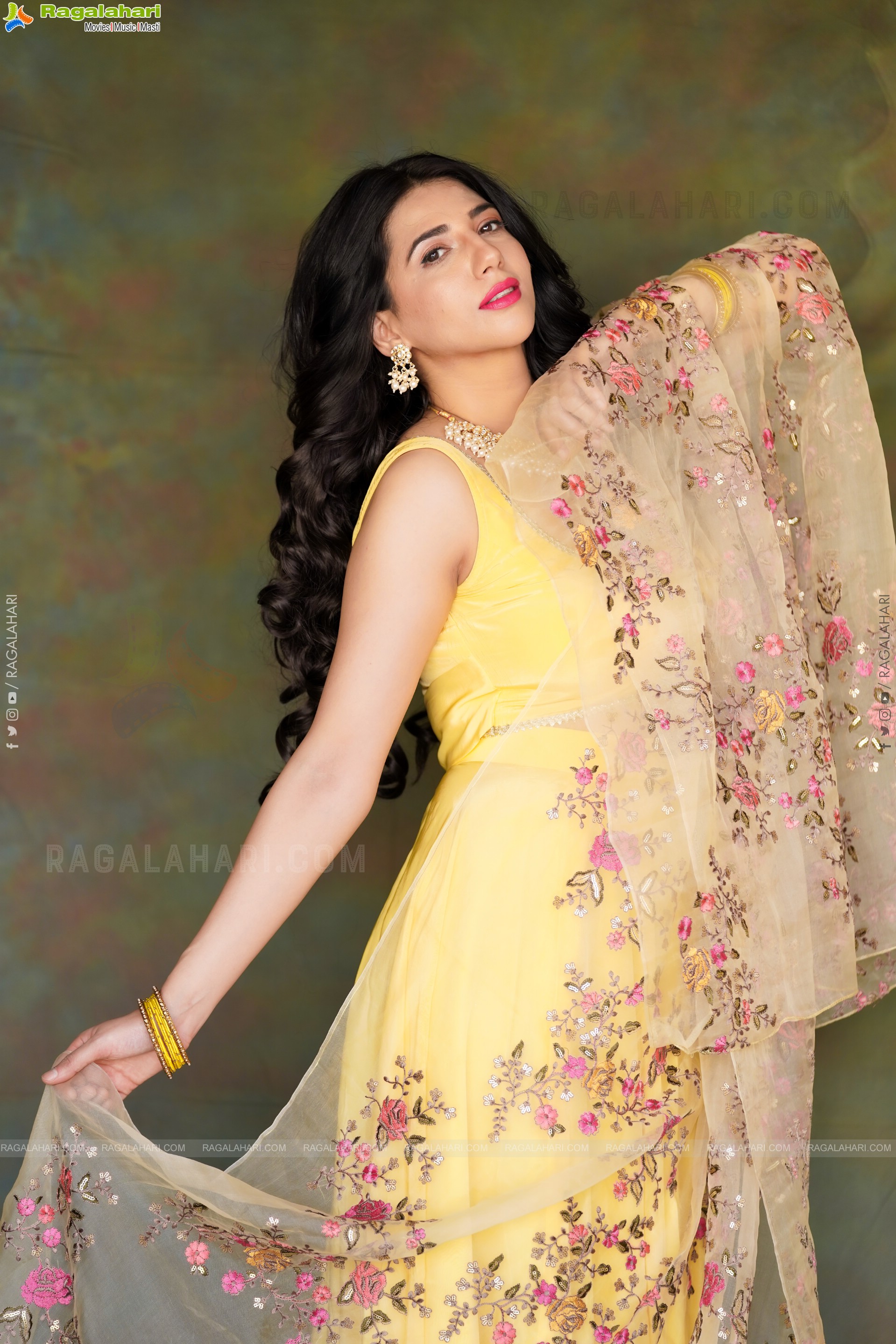 Tanya Pradhan in Light Yellow Designer Lehenga Choli, Exclusive Photo Shoot