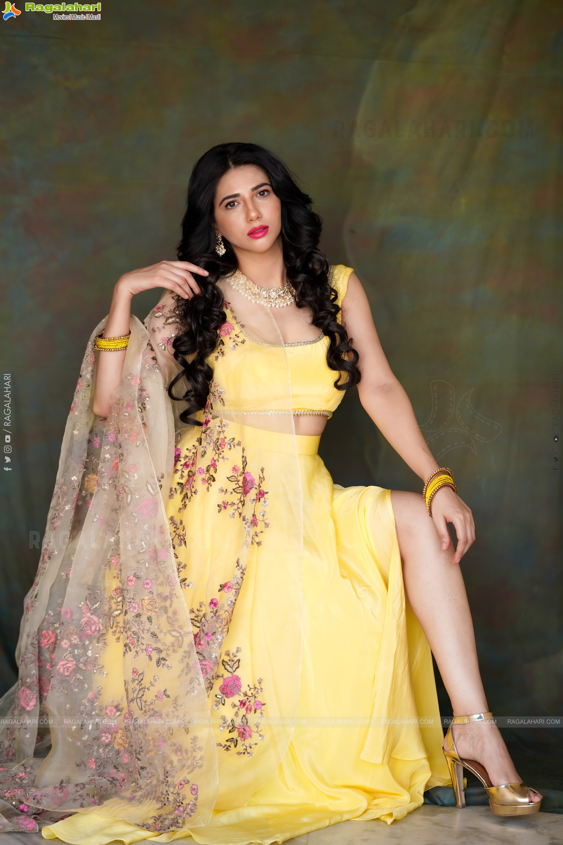 Tanya Pradhan in Light Yellow Designer Lehenga Choli, Exclusive Photo Shoot