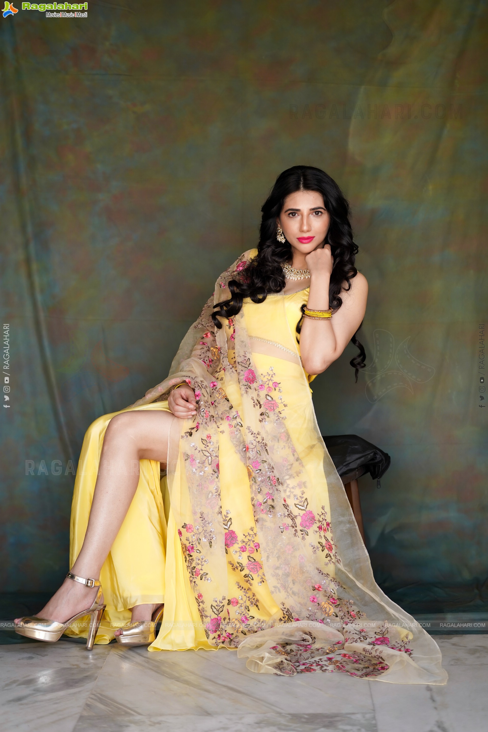 Tanya Pradhan in Light Yellow Designer Lehenga Choli, Exclusive Photo Shoot