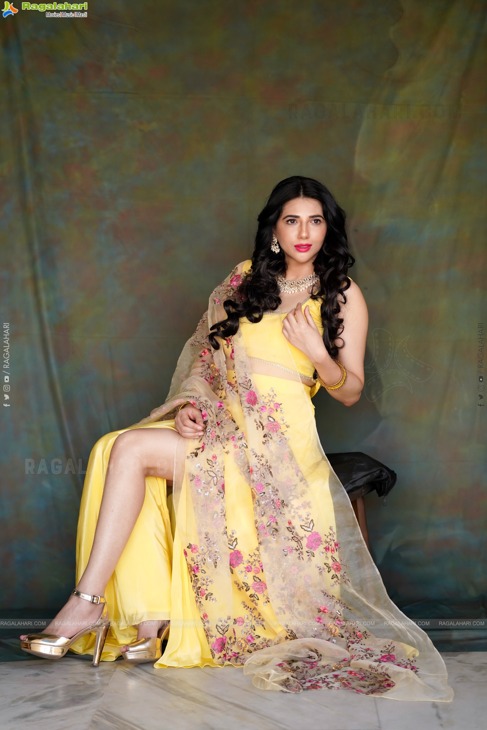 Tanya Pradhan in Light Yellow Designer Lehenga Choli, Exclusive Photo Shoot